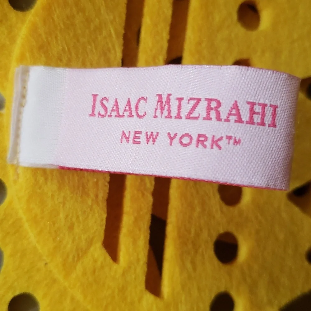 Isaac Mizrahi Bright Yellow Pierced Easter Egg Design Table Runner